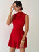SHEIN Mono corto elegante de mujer con volantes rojos y corte en A - Quierox - Tienda Online