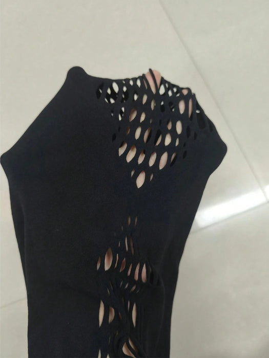 Shein Mono de malla sexy transparente de manga larga con escote en forma de corazón para mujer de VaVaBold - Quierox - Tienda Online