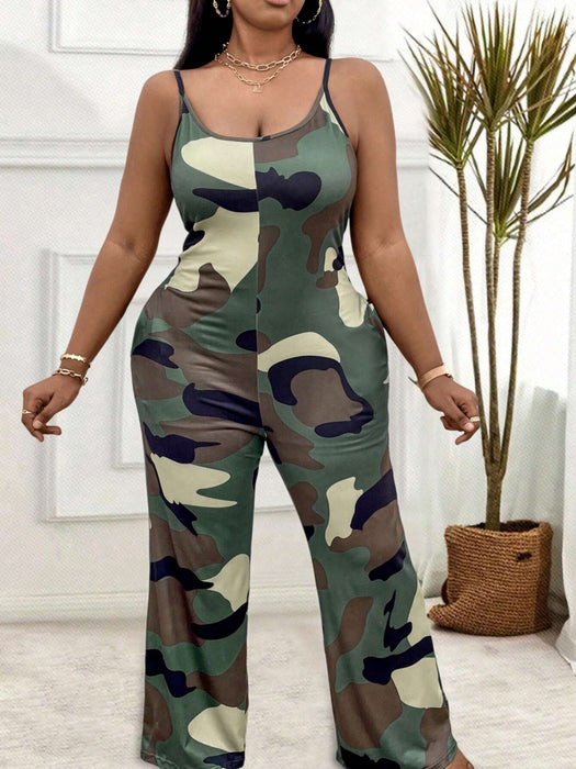 SHEIN Mono de tirantes con estampado de camuflaje Slayr Plus - Quierox - Tienda Online