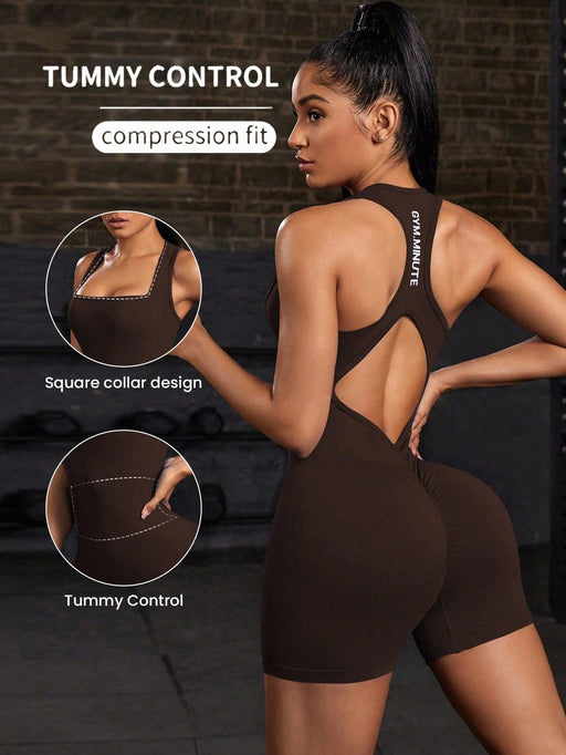 SHEIN Mono deportivo sin mangas con estampado Powerista y escote redondo amplio - Quierox - Tienda Online