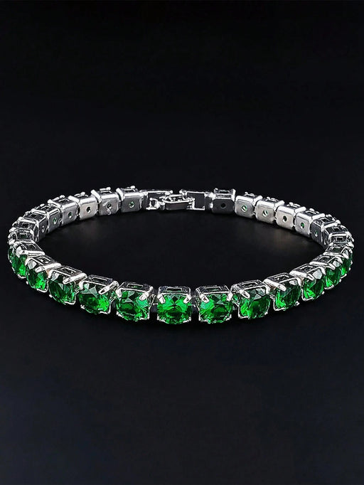 SHEIN MOONSO Pulsera unisex de estilo hip - hop streetwear verde con microincrustaciones de circonita - Quierox - Tienda Online