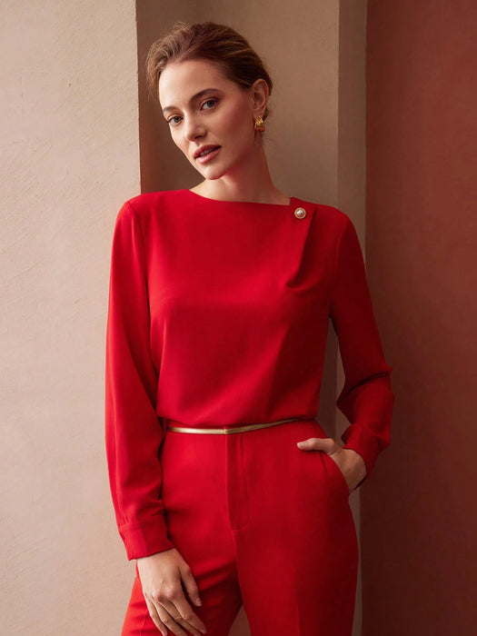 SHEIN MOTF PREMIUM Blusa con botones de perla - Quierox - Tienda Online