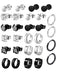 SHEIN Mujer 14 piezas / set Set pendientes de aro minimalista - Quierox - Tienda Online