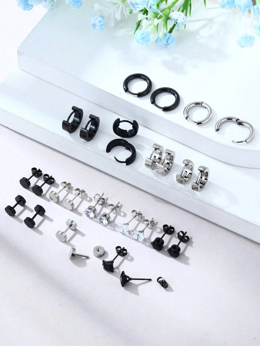 SHEIN Mujer 14 piezas / set Set pendientes de aro minimalista - Quierox - Tienda Online