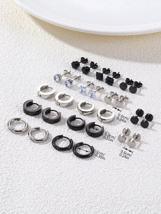 SHEIN Mujer 14 piezas / set Set pendientes de aro minimalista - Quierox - Tienda Online
