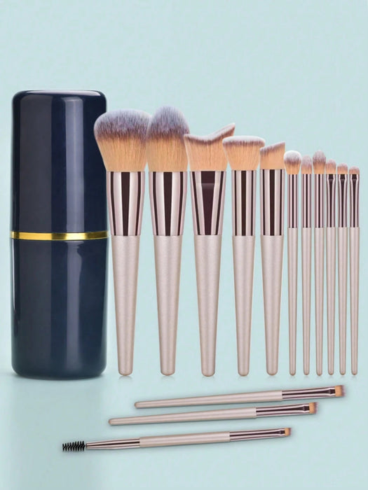 SHEIN mulynsie 14 piezas de brochas de maquillaje de oro champán - Quierox - Tienda Online