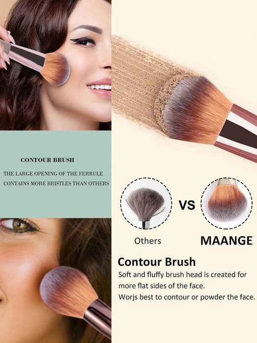 SHEIN mulynsie 14 piezas de brochas de maquillaje de oro champán - Quierox - Tienda Online