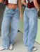 SHEIN MYOURSA Jeans de pierna recta y tiro bajo para mujer - Quierox - Tienda Online