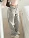 SHEIN MYOURSA Jeans de pierna recta y tiro bajo para mujer - Quierox - Tienda Online
