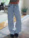 SHEIN MYOURSA Jeans de pierna recta y tiro bajo para mujer - Quierox - Tienda Online