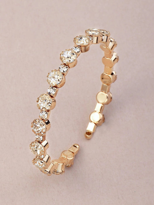 Shein NAIZHU Pulsera abierta con diseño de diamante de imitación - Quierox - Tienda Online