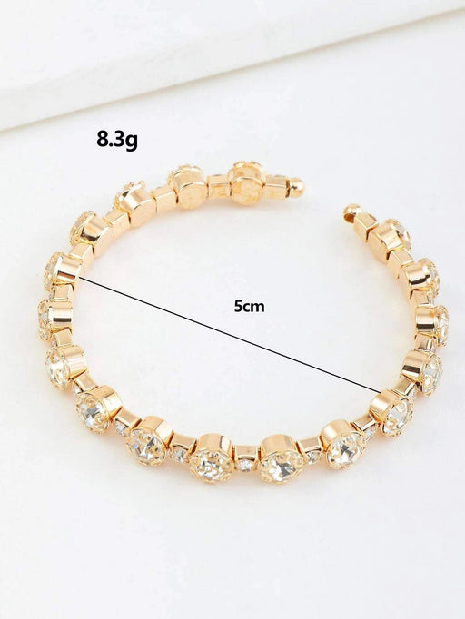Shein NAIZHU Pulsera abierta con diseño de diamante de imitación - Quierox - Tienda Online
