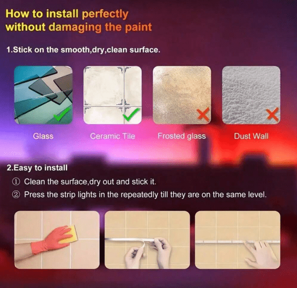 SHEIN NBBUFF Tira de luz LED RGB HBOWMDJIA, con control remoto 1m - Quierox - Tienda Online