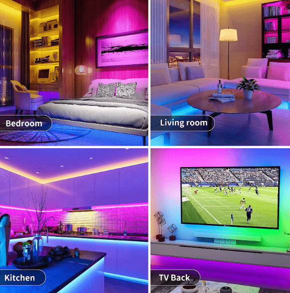 SHEIN NBBUFF Tira de luz LED RGB HBOWMDJIA, con control remoto 1m - Quierox - Tienda Online