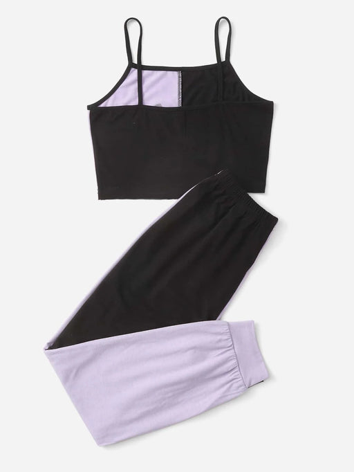 SHEIN Niñas Top de tirantes de dos tonos con estampado de mariposa con pantalones - Quierox - Tienda Online