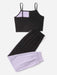 SHEIN Niñas Top de tirantes de dos tonos con estampado de mariposa con pantalones - Quierox - Tienda Online