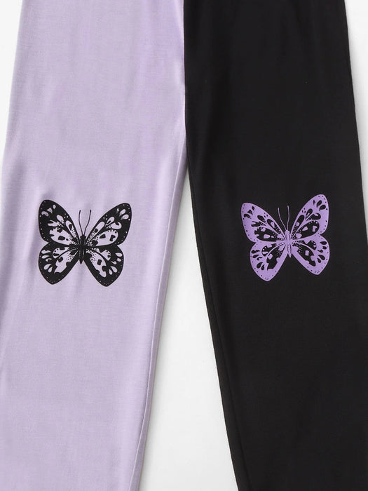 SHEIN Niñas Top de tirantes de dos tonos con estampado de mariposa con pantalones - Quierox - Tienda Online