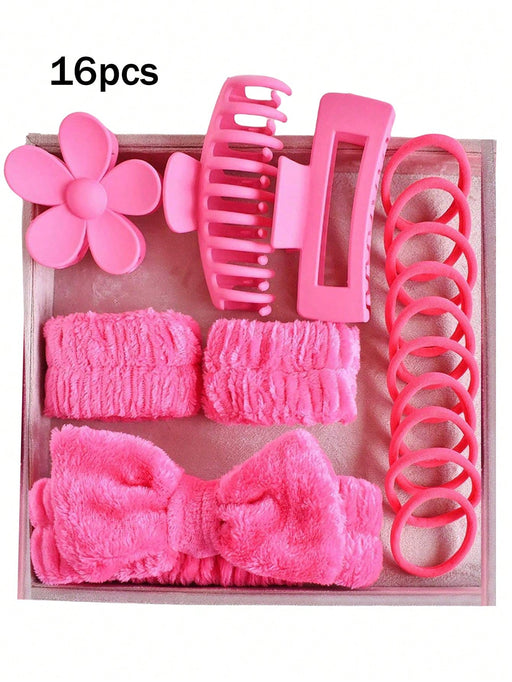SHEIN OBOVAY Juego de 16 accesorios para el cabello de forro polar coral - Quierox - Tienda Online