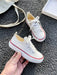 Shein OPOEE Zapatillas de lona blancas deportivas de media caña para niños - Quierox - Tienda Online