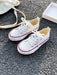 Shein OPOEE Zapatillas de lona blancas deportivas de media caña para niños - Quierox - Tienda Online