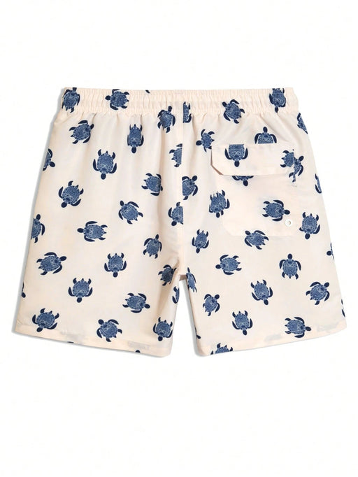 SHEIN Palasendo Pantalones cortos de playa de estilo informal con estampado de tortuga - Quierox - Tienda Online