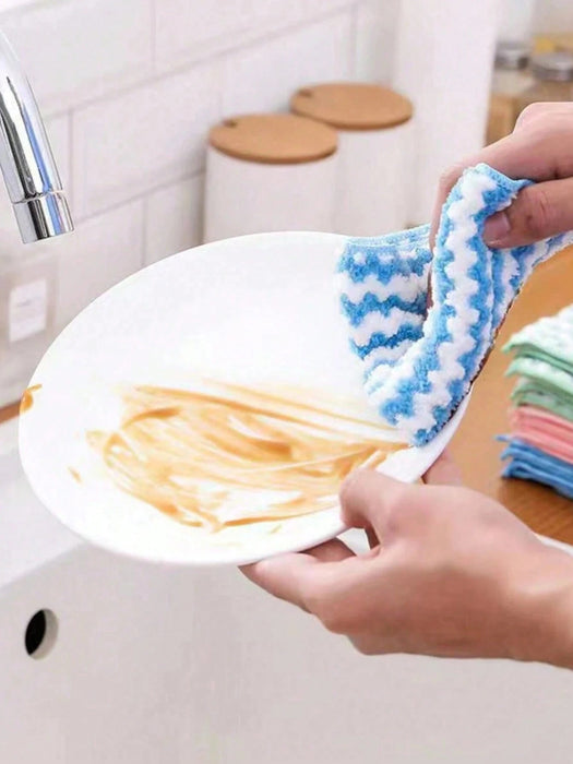 SHEIN Paño de cocina de ion grueso y ondulado, surtido de 5 unidades, de vellón coral a raya - Quierox - Tienda Online