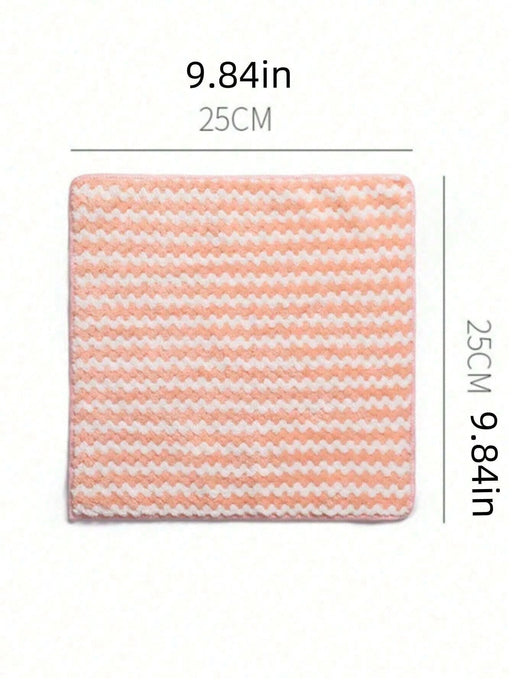 SHEIN Paño de cocina de ion grueso y ondulado, surtido de 5 unidades, de vellón coral a raya - Quierox - Tienda Online