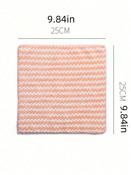 SHEIN Paño de cocina de ion grueso y ondulado, surtido de 5 unidades, de vellón coral a raya - Quierox - Tienda Online