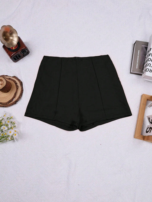 SHEIN Pantalón corto casual ajustado de Apperloth A, detalles de costuras elásticas - Quierox - Tienda Online