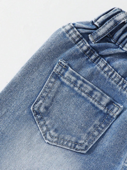 SHEIN Pantalones anchos con parche de corazón bordado, cintura elástica - Quierox - Tienda Online