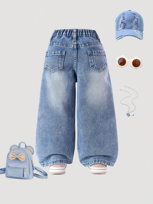 SHEIN Pantalones anchos con parche de corazón bordado, cintura elástica - Quierox - Tienda Online