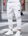 SHEIN Pantalones cargo casuales versátiles con cordón ajustable en la cintura para hombre - Quierox - Tienda Online