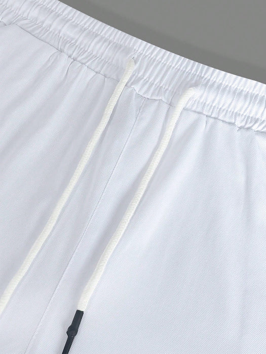 SHEIN Pantalones cargo casuales versátiles con cordón ajustable en la cintura para hombre - Quierox - Tienda Online