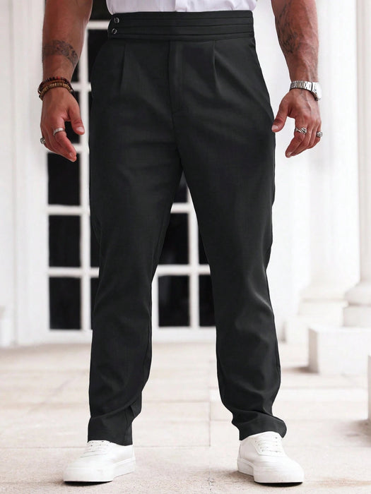 SHEIN Pantalones casuales con botones y bolsillos de color liso para hombre - Quierox - Tienda Online