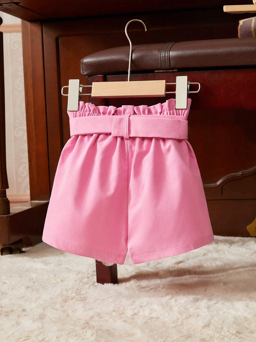 Shein Pantalones cortos casuales para chicas jóvenes con cinturón para uso diario - Quierox - Tienda Online