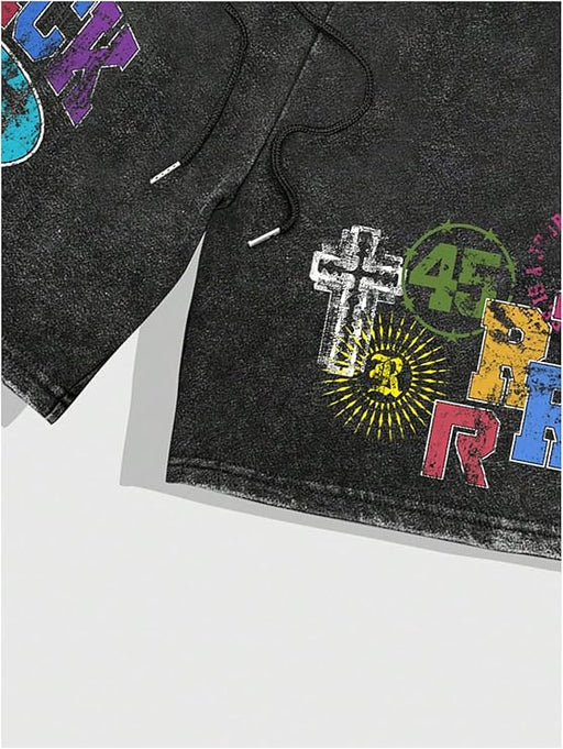 SHEIN Pantalones cortos casuales para hombre, estilo vintage, con estampado desgastado - Quierox - Tienda Online