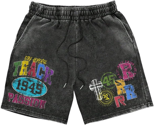 SHEIN Pantalones cortos casuales para hombre, estilo vintage, con estampado desgastado - Quierox - Tienda Online