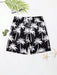 SHEIN Pantalones Cortos De Baño Para Niños Preadolescentes Con Estampado De Palmeras - Quierox - Tienda Online