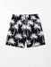 SHEIN Pantalones Cortos De Baño Para Niños Preadolescentes Con Estampado De Palmeras - Quierox - Tienda Online