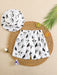 SHEIN Pantalones cortos de playa de niño con estampado en tela tejida y sombrero - Quierox - Tienda Online