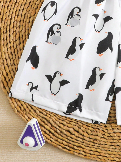 SHEIN Pantalones cortos de playa de niño con estampado en tela tejida y sombrero - Quierox - Tienda Online