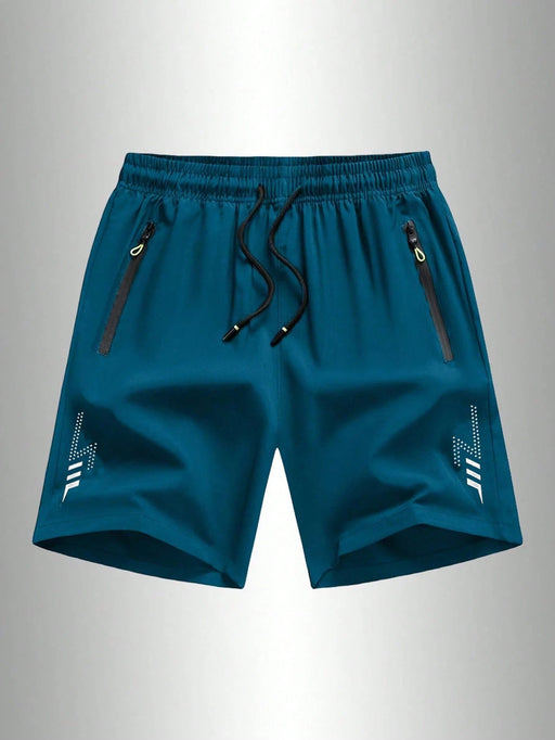 Shein Pantalones cortos deportivos e informales de secado rápido para hombre, con diseño de tira reflectante - Quierox - Tienda Online