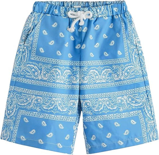 Shein Pantalones cortos gráficos para niño, de cintura alta, con estampado de cachemira - Quierox - Tienda Online