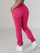SHEIN Pantalones deportivos para mujer con cintura ajustable y detalles de parches - Quierox - Tienda Online
