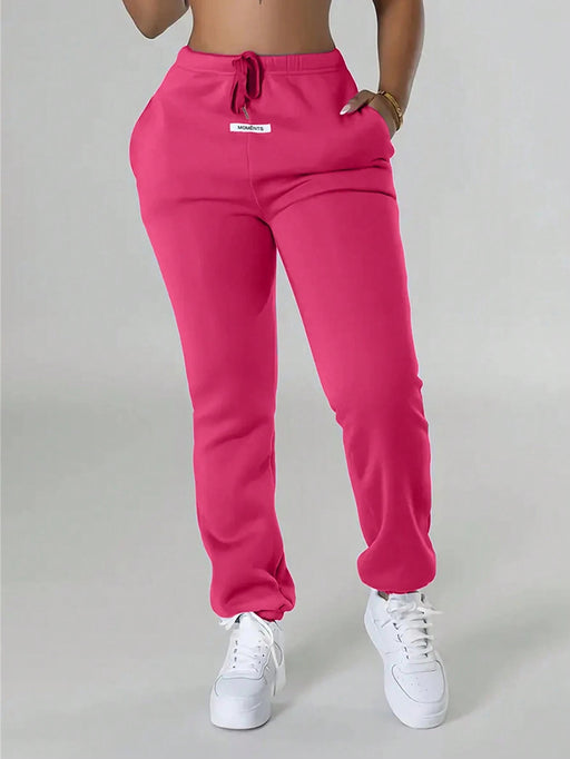 SHEIN Pantalones deportivos para mujer con cintura ajustable y detalles de parches - Quierox - Tienda Online