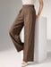 SHEIN Pantalones elegantes de pierna ancha con cintura alta y pliegues de Heiryn - Quierox - Tienda Online