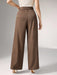 SHEIN Pantalones elegantes de pierna ancha con cintura alta y pliegues de Heiryn - Quierox - Tienda Online