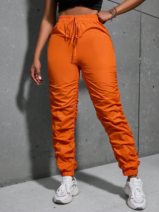 SHEIN Pantalones fruncidos con nudo en la parte delantera Slayr - Quierox - Tienda Online