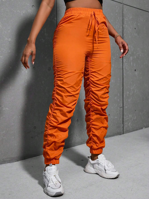 SHEIN Pantalones fruncidos con nudo en la parte delantera Slayr - Quierox - Tienda Online