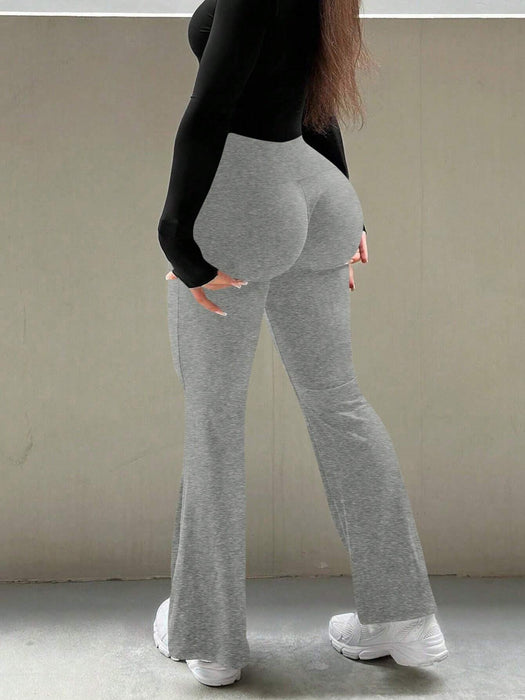SHEIN Pantalones largos cómodos de corte ajustado y acampanados - Quierox - Tienda Online